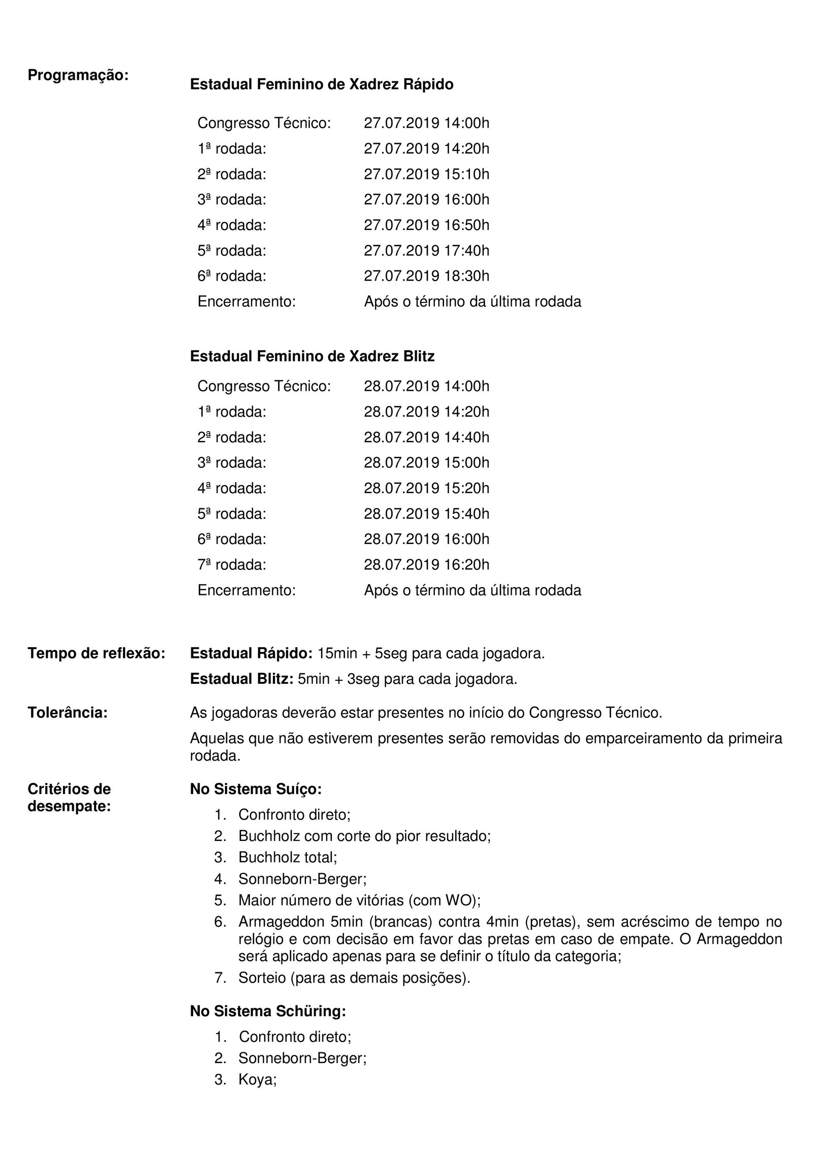 Campeonatos Estaduais Femininos de Xadrez Blitz e Rápido - 2023 em Rio de  Janeiro - Sympla