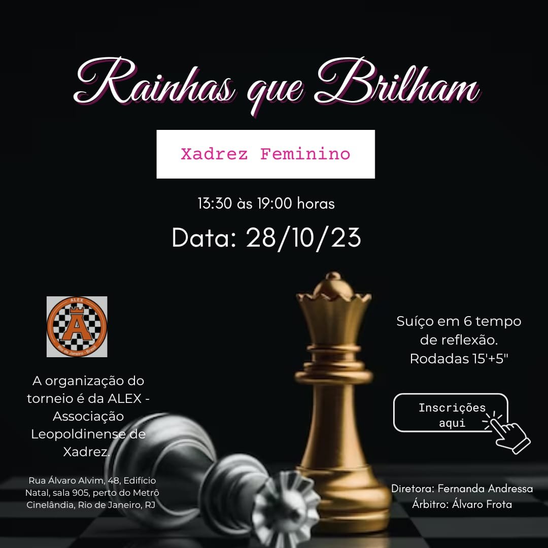 Campeonato Estadual Absoluto de Xadrez RJ - 2023 (FIDE) em Rio de Janeiro -  Sympla